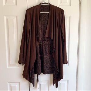Long Coat in Chocolate Brown Color